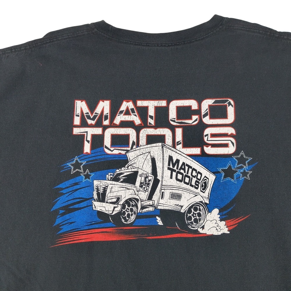 Matco Tools Men Black Graphic T-Shirt Short Sleeve Tool Truck Crew Neck 2XL